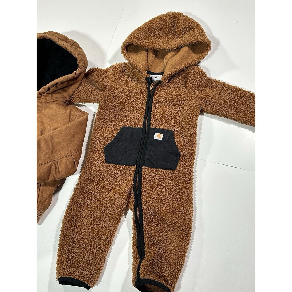 Carhartt Baby Bundle Size 9-12 Months Lot Canvas Tan Jumpsuit Jacket Overalls - Picture 4 of 12